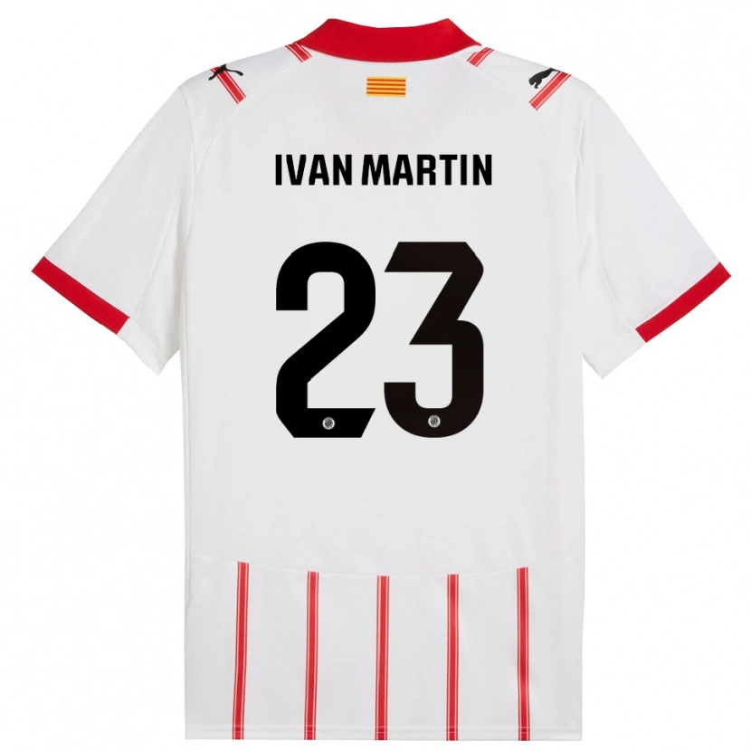 Danxen Børn Iván Martín #23 Hvid Rød Hjemmebane Spillertrøjer 2025/26 Trøje T-Shirt