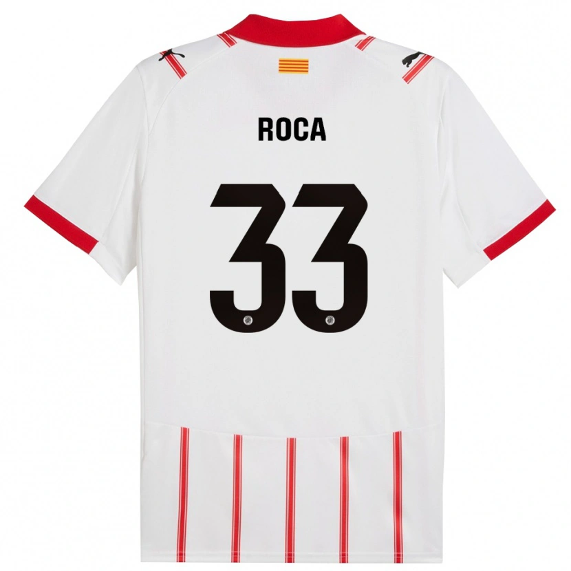 Danxen Børn Joel Roca #33 Hvid Rød Hjemmebane Spillertrøjer 2025/26 Trøje T-Shirt