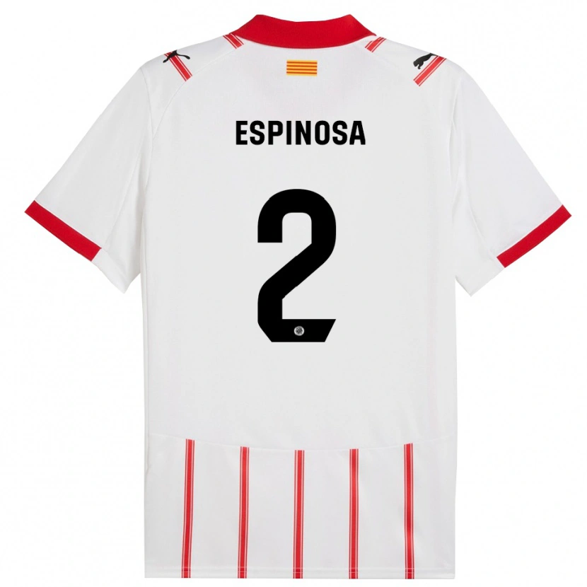 Danxen Børn Bernardo Espinosa #2 Hvid Rød Hjemmebane Spillertrøjer 2025/26 Trøje T-Shirt