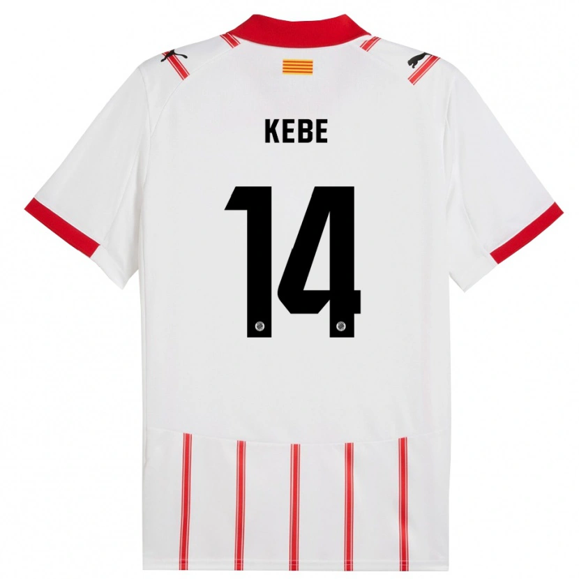 Danxen Børn Moussa Kébé #14 Hvid Rød Hjemmebane Spillertrøjer 2025/26 Trøje T-Shirt