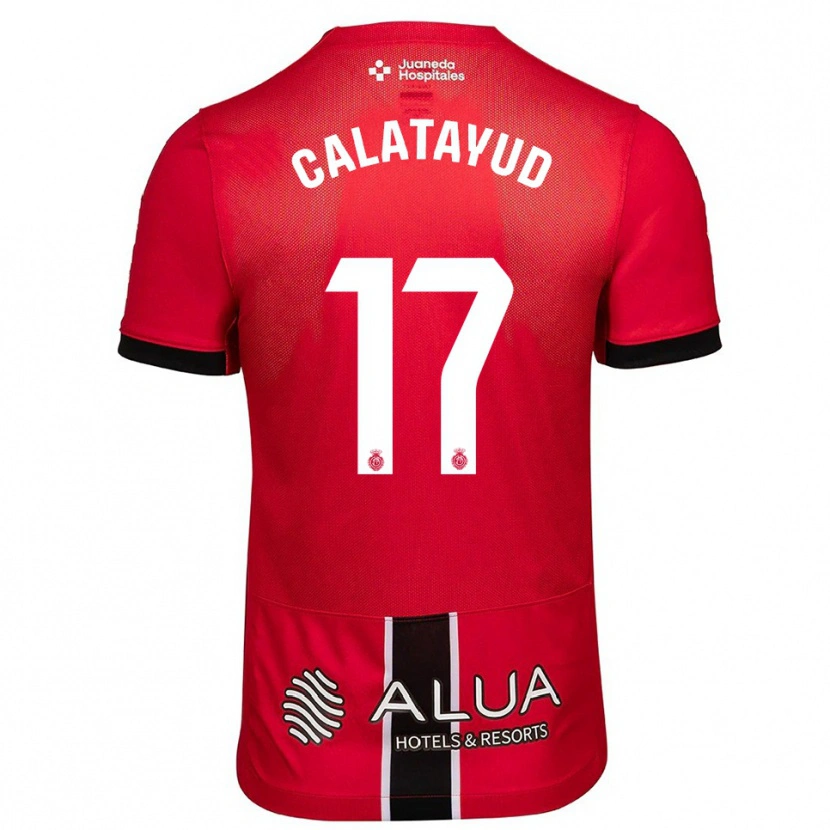 Danxen Børn Miguel Calatayud #17 Rød Sort Hjemmebane Spillertrøjer 2025/26 Trøje T-Shirt