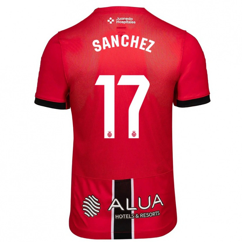 Danxen Børn Avelino Sánchez #17 Rød Sort Hjemmebane Spillertrøjer 2025/26 Trøje T-Shirt