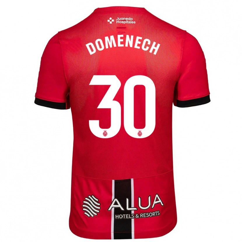 Danxen Børn Marc Domènech #30 Rød Sort Hjemmebane Spillertrøjer 2025/26 Trøje T-Shirt