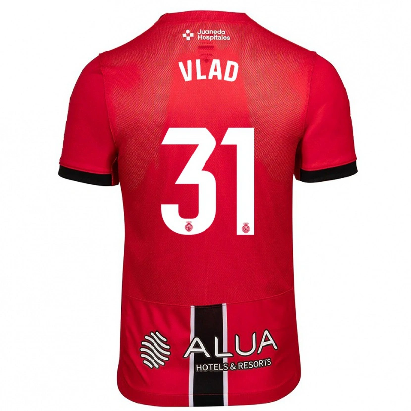 Danxen Børn Rares Vlad #31 Rød Sort Hjemmebane Spillertrøjer 2025/26 Trøje T-Shirt