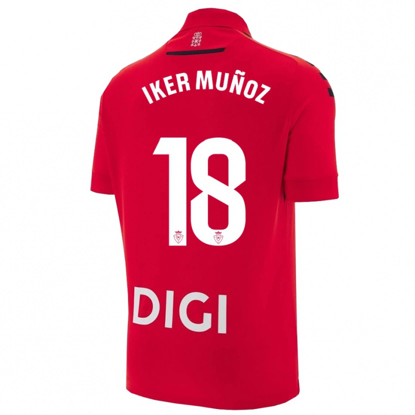 Danxen Børn Iker Muñoz #18 Rød Sort Hjemmebane Spillertrøjer 2025/26 Trøje T-Shirt