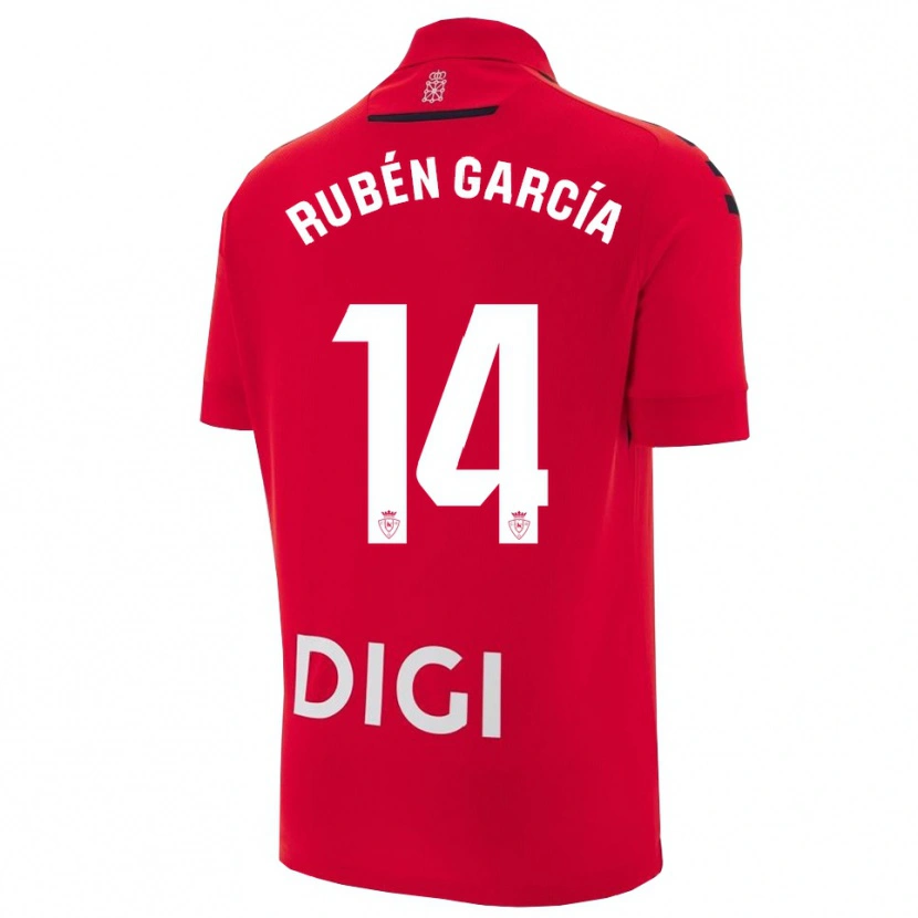 Danxen Børn Rubén García #14 Rød Sort Hjemmebane Spillertrøjer 2025/26 Trøje T-Shirt