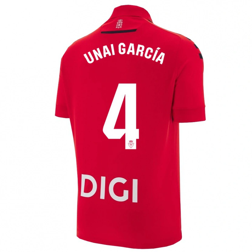 Danxen Børn Unai García #4 Rød Sort Hjemmebane Spillertrøjer 2025/26 Trøje T-Shirt