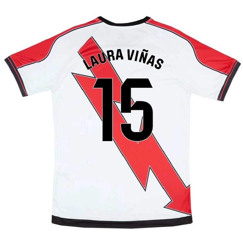 Danxen Børn Laura Viñas Herrera #15 Hvid Rød Hjemmebane Spillertrøjer 2025/26 Trøje T-Shirt