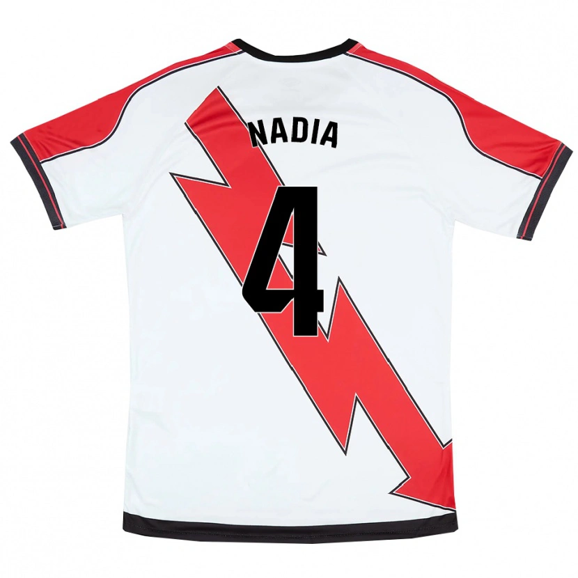 Danxen Børn Nadia Dopico Díaz #4 Hvid Rød Hjemmebane Spillertrøjer 2025/26 Trøje T-Shirt