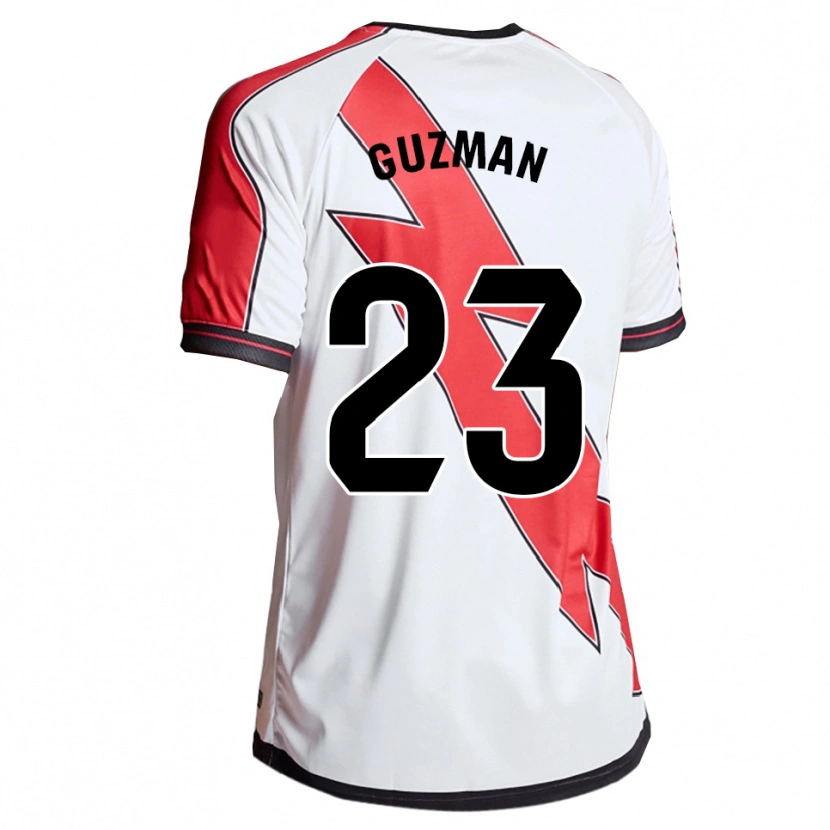Danxen Børn Miguel Guzmán #23 Hvid Rød Hjemmebane Spillertrøjer 2025/26 Trøje T-Shirt