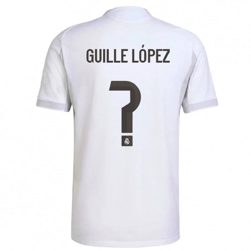 Danxen Børn Guille López #0 Hvid Gul Hjemmebane Spillertrøjer 2025/26 Trøje T-Shirt