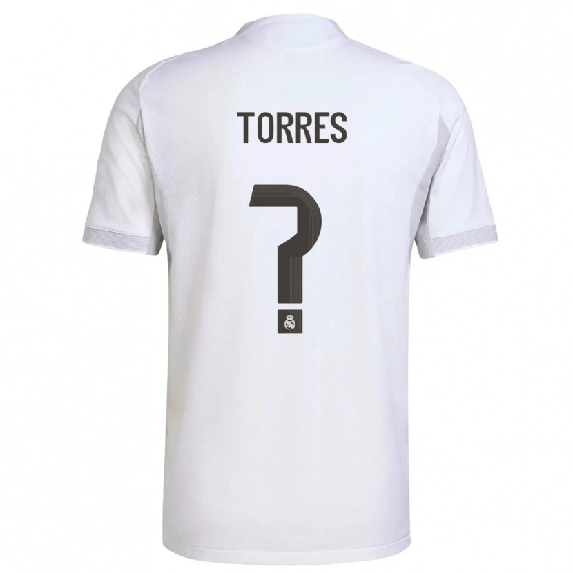 Danxen Børn Roi Torres #0 Hvid Gul Hjemmebane Spillertrøjer 2025/26 Trøje T-Shirt