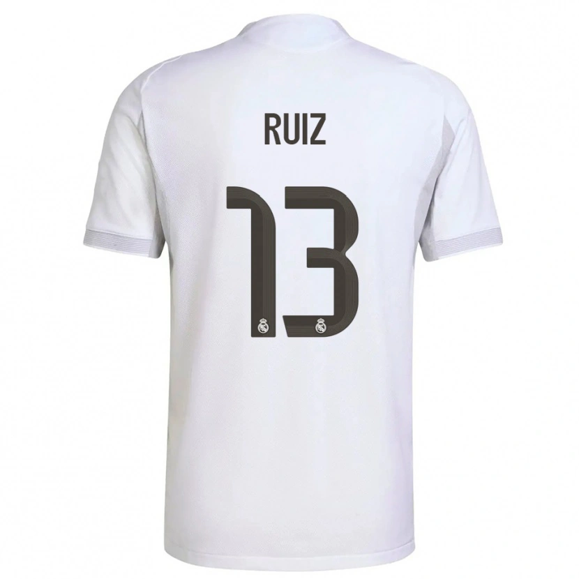 Danxen Børn Guillermo Ruiz #13 Hvid Gul Hjemmebane Spillertrøjer 2025/26 Trøje T-Shirt