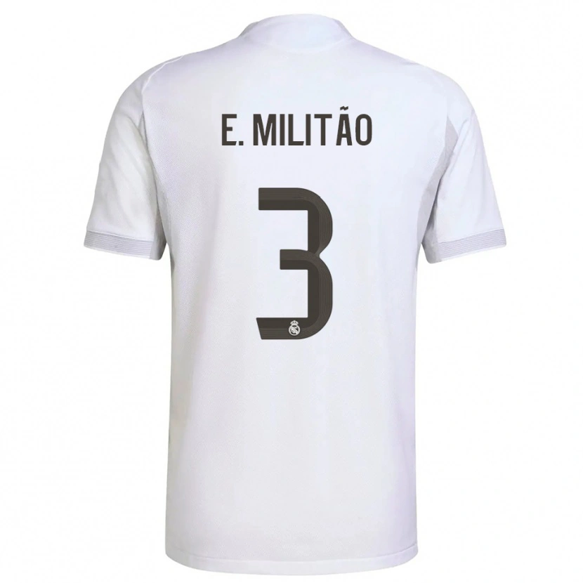 Danxen Børn Éder Militão #3 Hvid Gul Hjemmebane Spillertrøjer 2025/26 Trøje T-Shirt