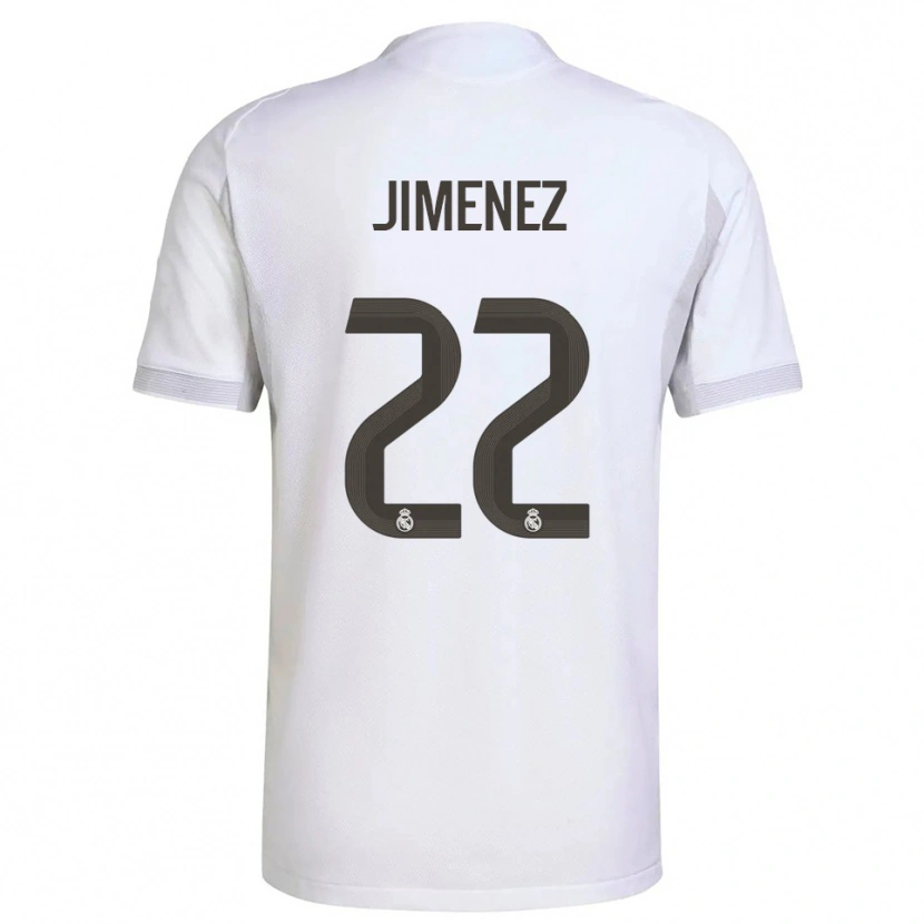 Danxen Børn David Jiménez #22 Hvid Gul Hjemmebane Spillertrøjer 2025/26 Trøje T-Shirt