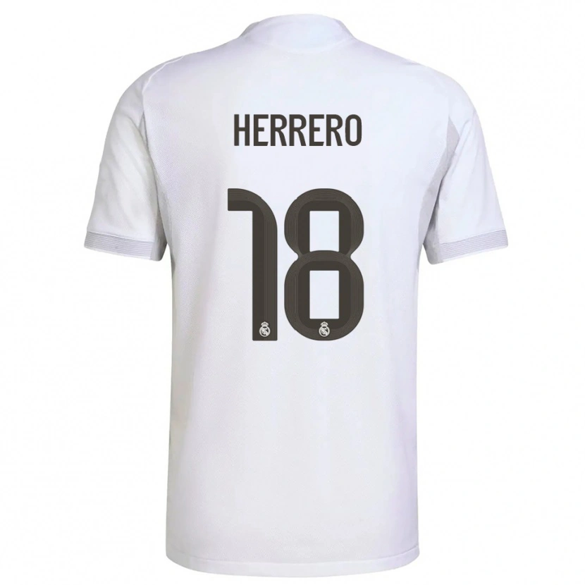 Danxen Børn Enrique Herrero #18 Hvid Gul Hjemmebane Spillertrøjer 2025/26 Trøje T-Shirt