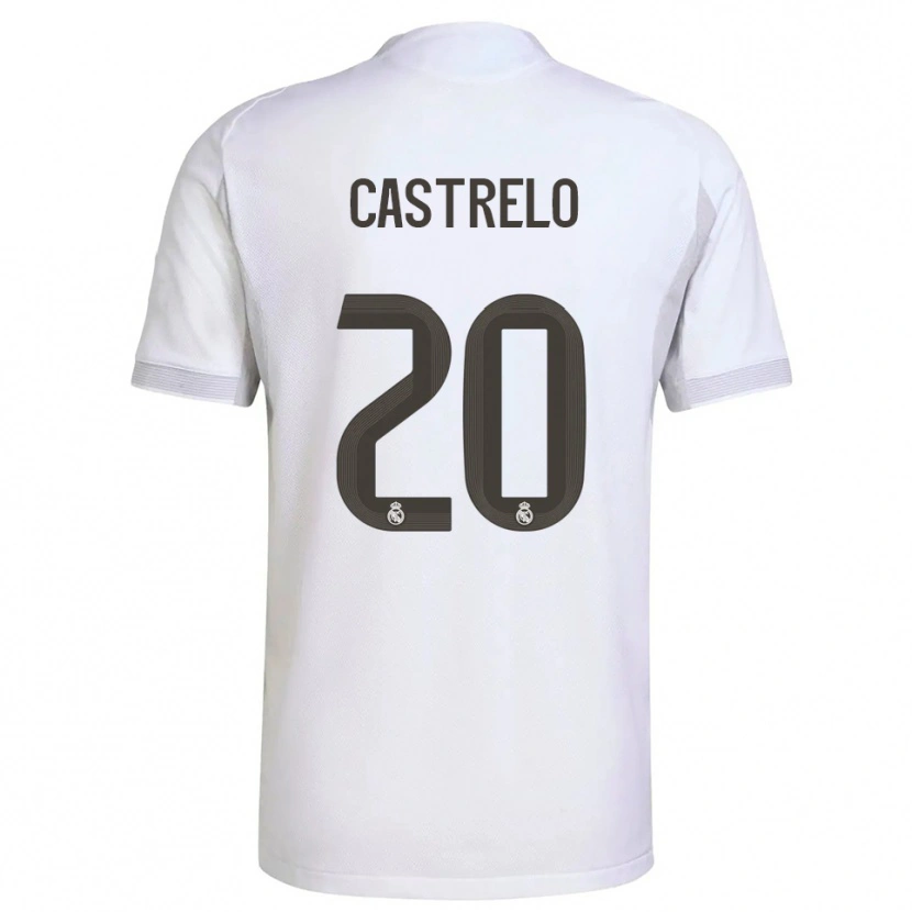 Danxen Børn Gabri Castrelo #20 Hvid Gul Hjemmebane Spillertrøjer 2025/26 Trøje T-Shirt