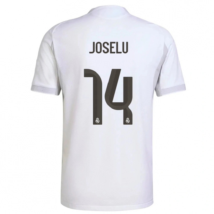 Danxen Børn Joselu #14 Hvid Gul Hjemmebane Spillertrøjer 2025/26 Trøje T-Shirt