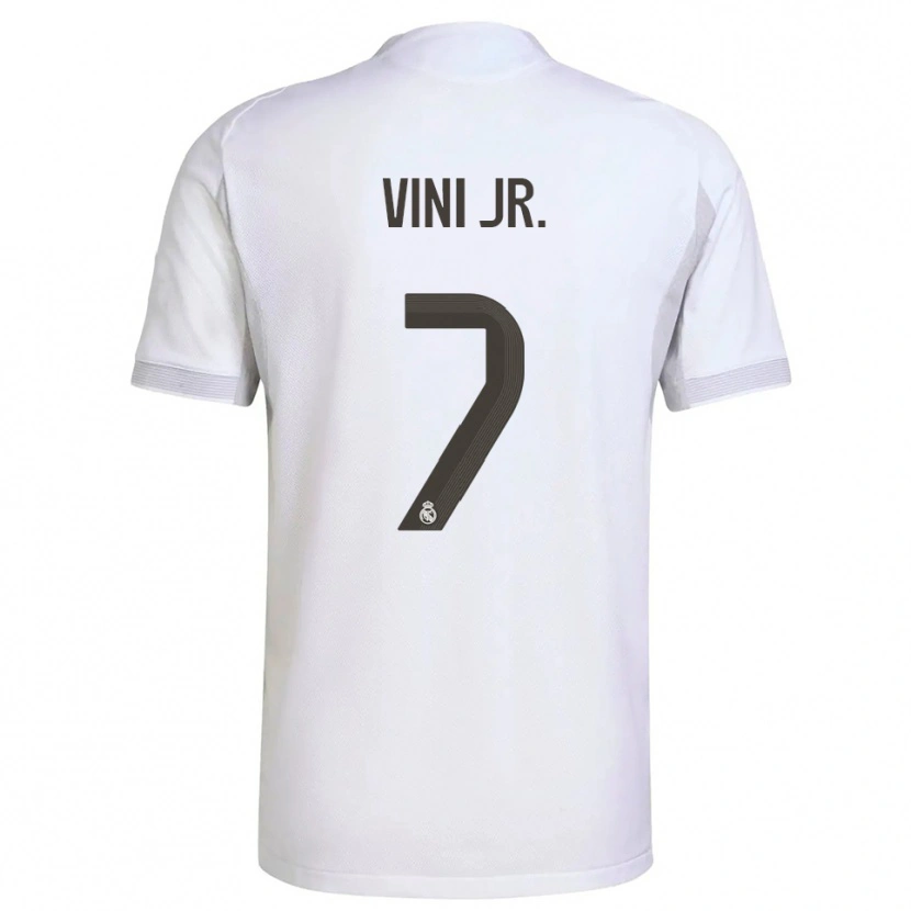 Danxen Børn Vinicius Junior #7 Hvid Gul Hjemmebane Spillertrøjer 2025/26 Trøje T-Shirt