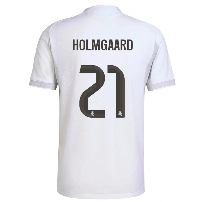 Danxen Børn Sara Rosted Holmgaard #21 Hvid Gul Hjemmebane Spillertrøjer 2025/26 Trøje T-Shirt
