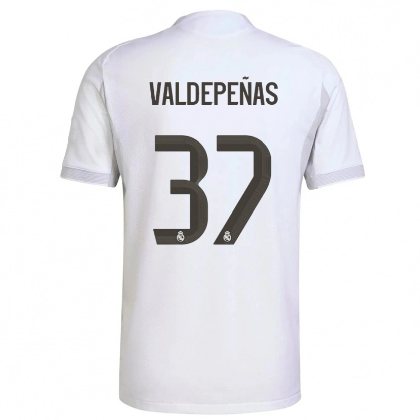 Danxen Børn Víctor Valdepeñas #37 Hvid Gul Hjemmebane Spillertrøjer 2025/26 Trøje T-Shirt