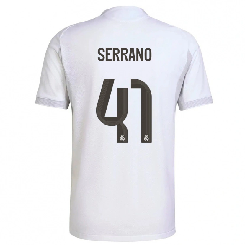 Danxen Børn Manu Serrano #41 Hvid Gul Hjemmebane Spillertrøjer 2025/26 Trøje T-Shirt