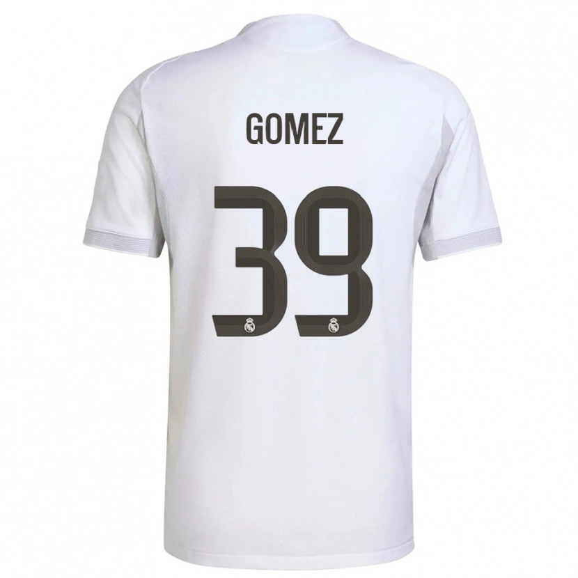 Danxen Børn Eric Gómez #39 Hvid Gul Hjemmebane Spillertrøjer 2025/26 Trøje T-Shirt