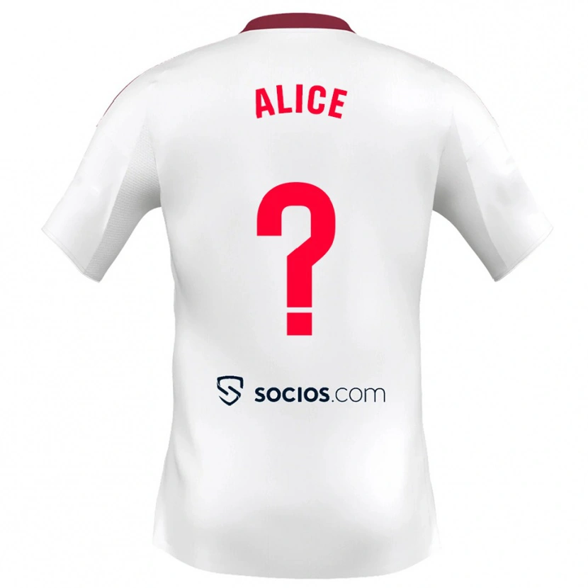 Danxen Børn Alice Marques #0 Hvid Rød Hjemmebane Spillertrøjer 2025/26 Trøje T-Shirt