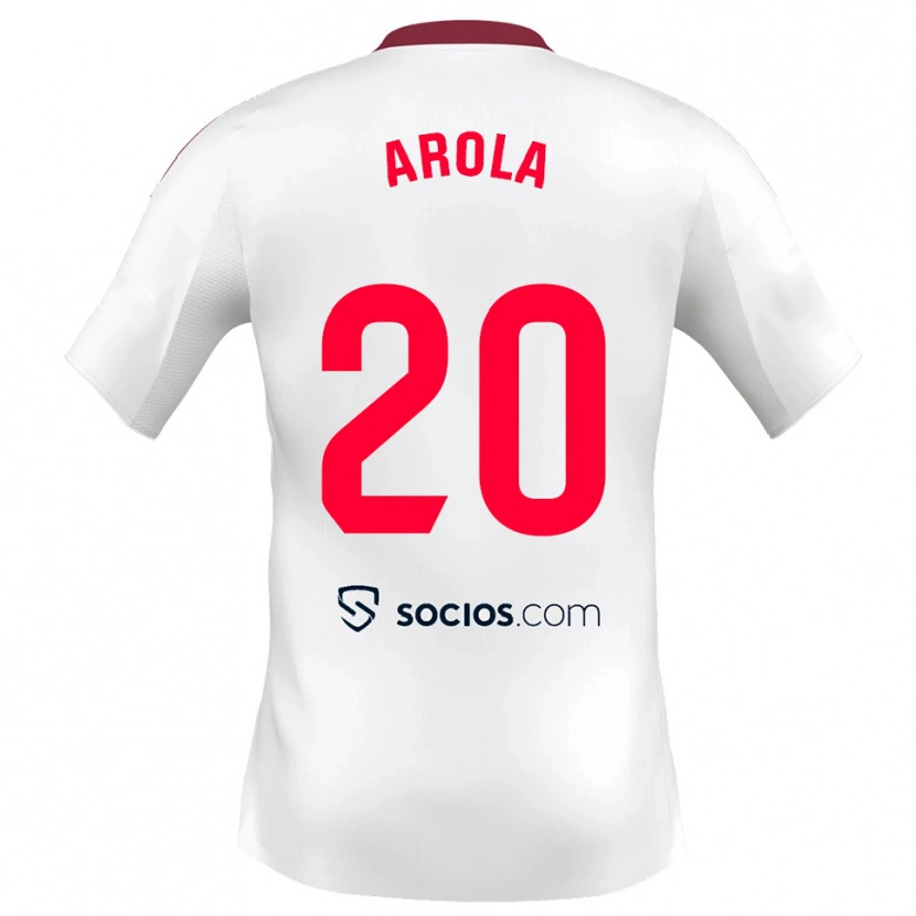 Danxen Børn Arola Aparicio Gili #20 Hvid Rød Hjemmebane Spillertrøjer 2025/26 Trøje T-Shirt