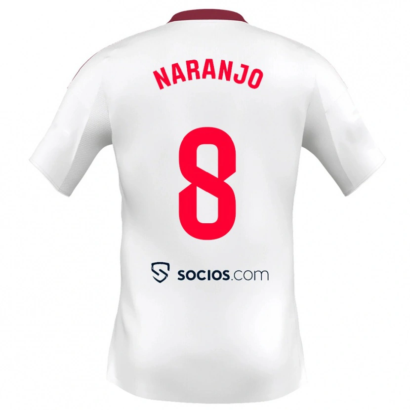 Danxen Børn Mario Naranjo #8 Hvid Rød Hjemmebane Spillertrøjer 2025/26 Trøje T-Shirt