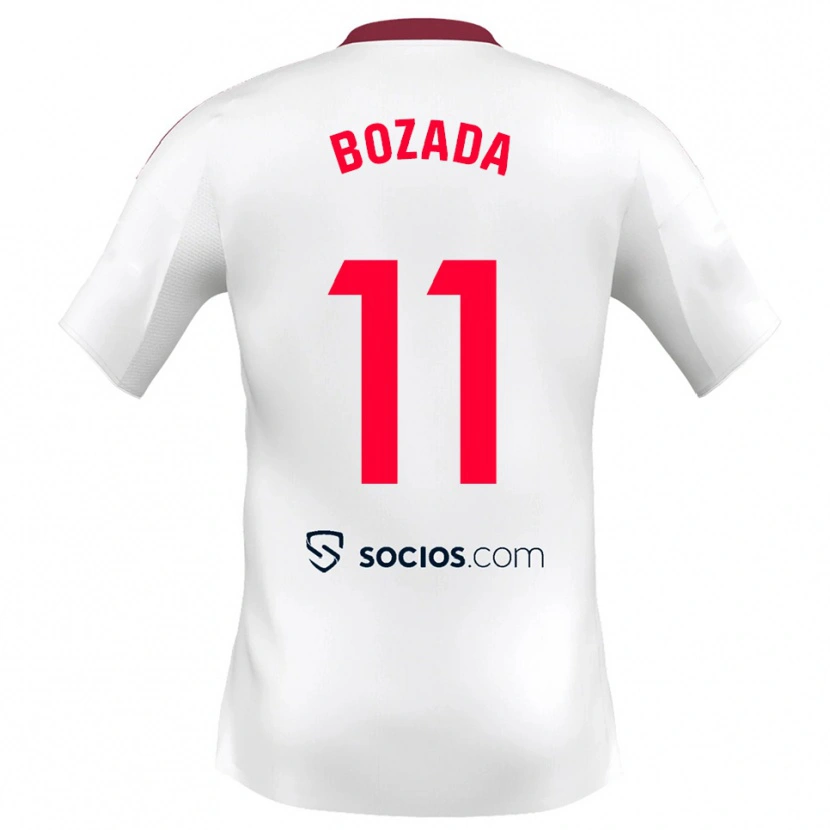 Danxen Børn José Antonio Bozada #11 Hvid Rød Hjemmebane Spillertrøjer 2025/26 Trøje T-Shirt