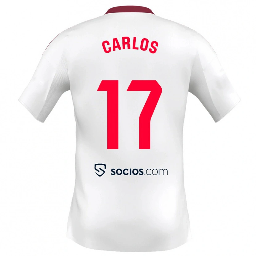Danxen Børn Carlos González #17 Hvid Rød Hjemmebane Spillertrøjer 2025/26 Trøje T-Shirt