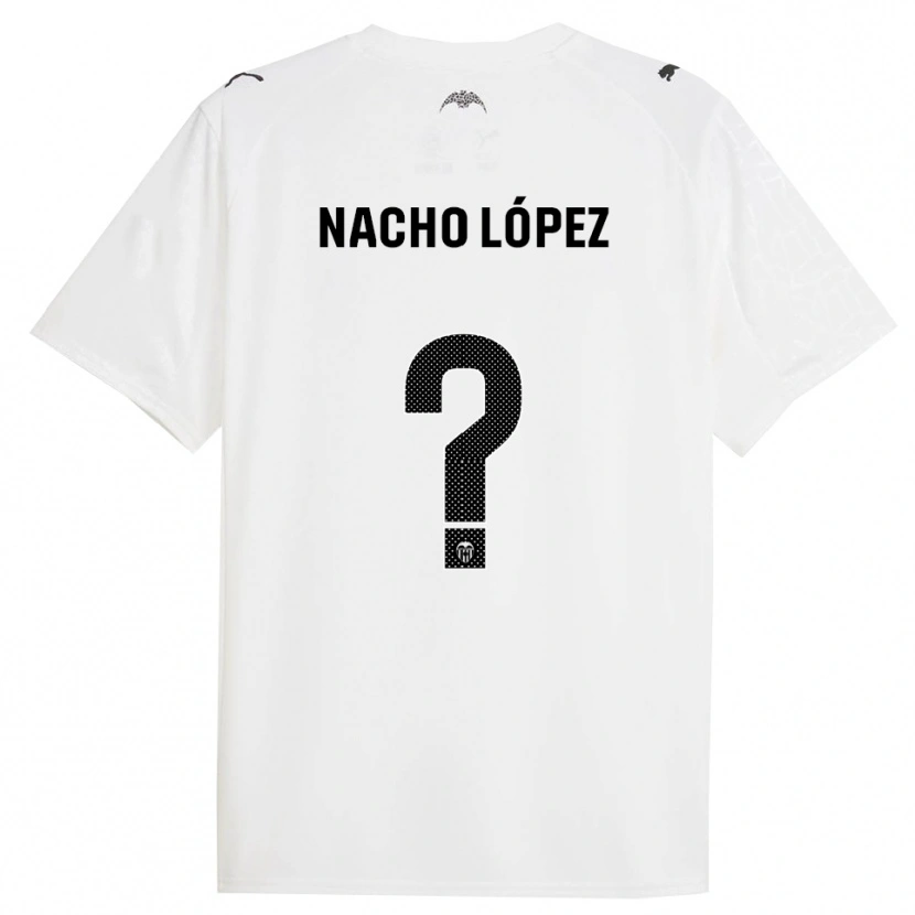 Danxen Børn Nacho López #0 Hvid Sort Hjemmebane Spillertrøjer 2025/26 Trøje T-Shirt