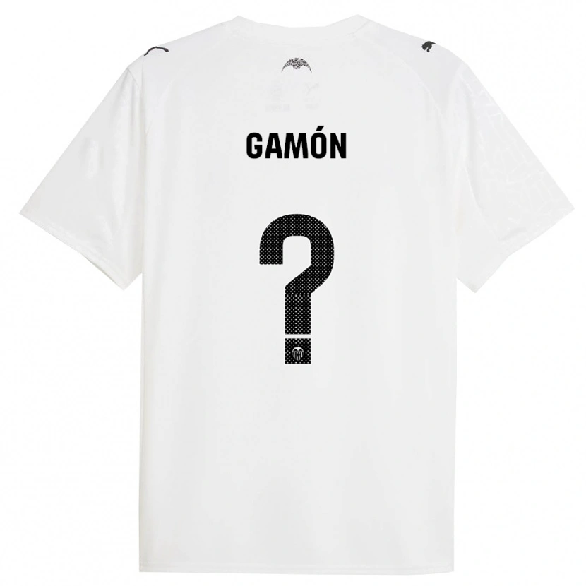 Danxen Børn Rodrigo Gamón #0 Hvid Sort Hjemmebane Spillertrøjer 2025/26 Trøje T-Shirt