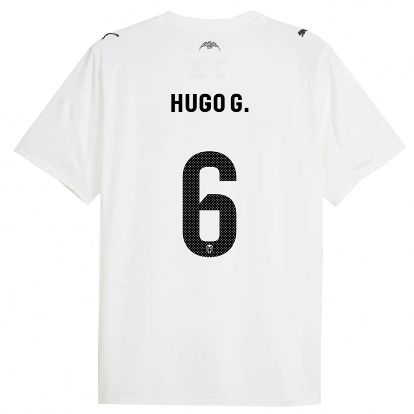 Danxen Børn Hugo Guillamón #6 Hvid Sort Hjemmebane Spillertrøjer 2025/26 Trøje T-Shirt
