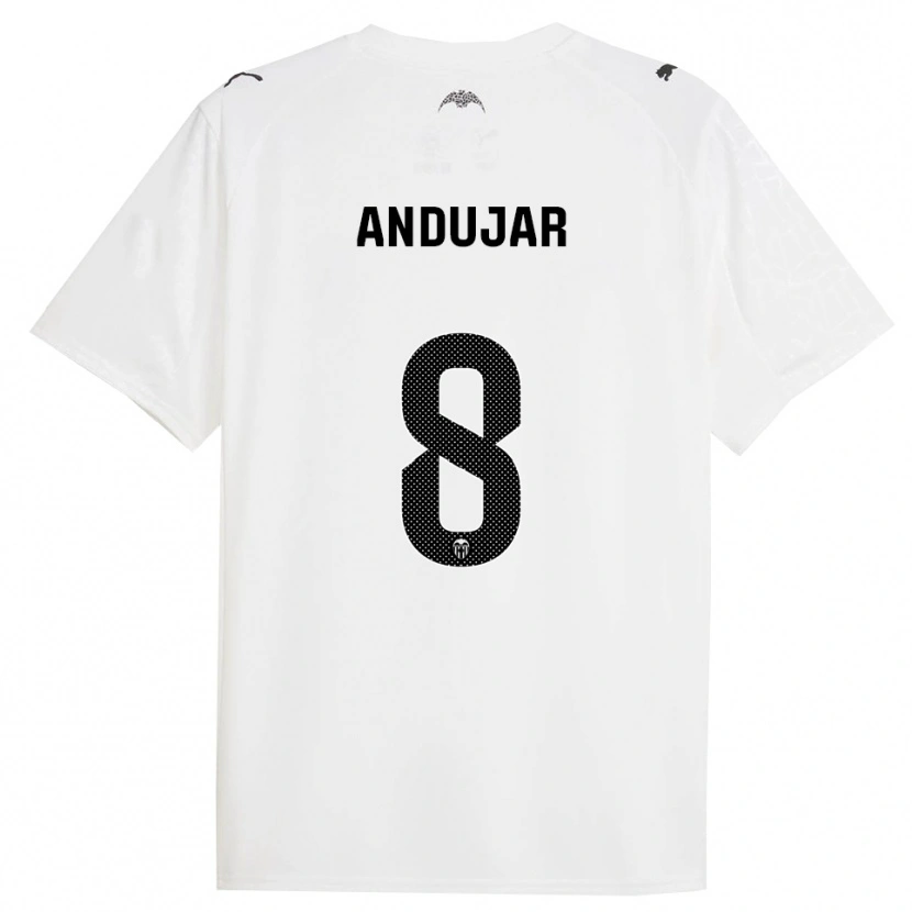 Danxen Børn Candela Andujar #8 Hvid Sort Hjemmebane Spillertrøjer 2025/26 Trøje T-Shirt