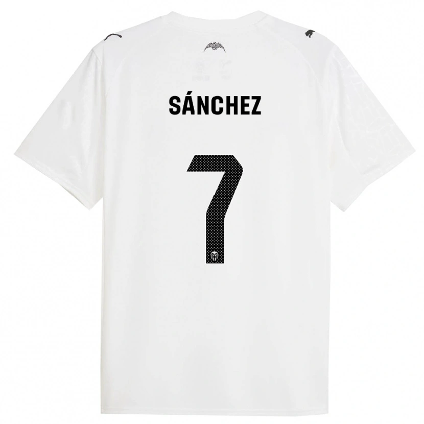 Danxen Børn Dani Sánchez #7 Hvid Sort Hjemmebane Spillertrøjer 2025/26 Trøje T-Shirt