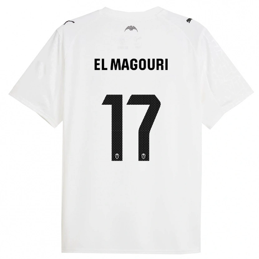 Danxen Børn Anas El Magouri #17 Hvid Sort Hjemmebane Spillertrøjer 2025/26 Trøje T-Shirt