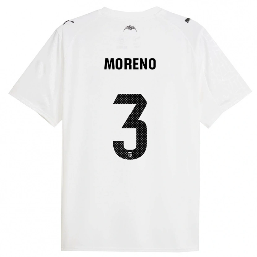 Danxen Børn Diego Moreno #3 Hvid Sort Hjemmebane Spillertrøjer 2025/26 Trøje T-Shirt
