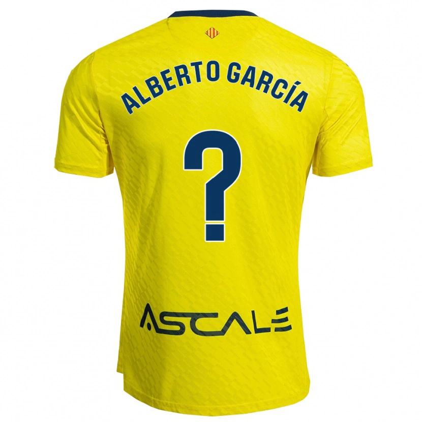 Danxen Børn Alberto García #0 Gul Navy Hjemmebane Spillertrøjer 2025/26 Trøje T-Shirt
