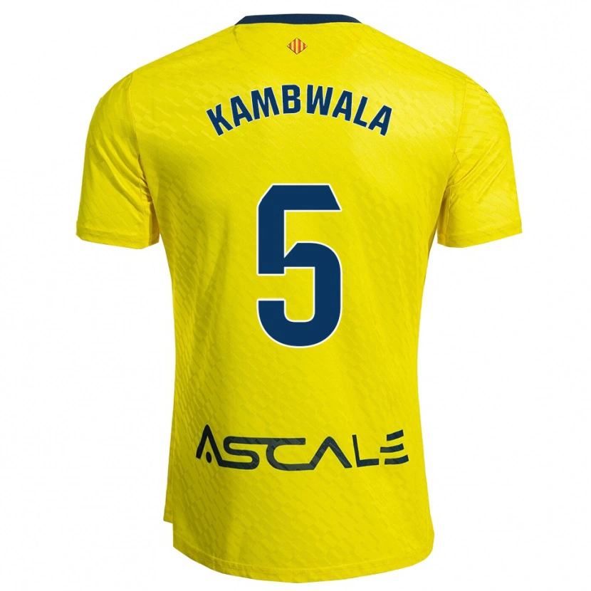 Danxen Børn Willy Kambwala #5 Gul Navy Hjemmebane Spillertrøjer 2025/26 Trøje T-Shirt