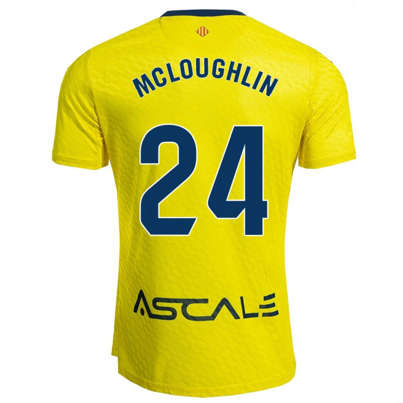 Danxen Børn Caden Mcloughlin #24 Gul Navy Hjemmebane Spillertrøjer 2025/26 Trøje T-Shirt