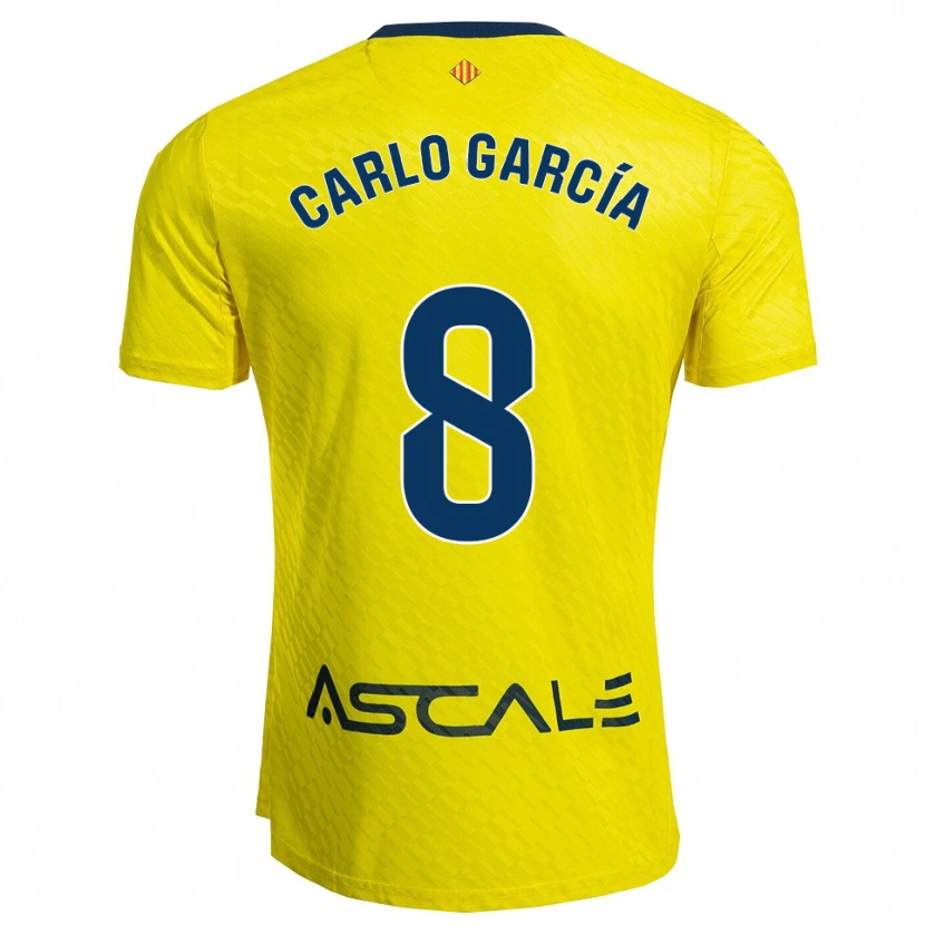 Danxen Børn Carlo García #8 Gul Navy Hjemmebane Spillertrøjer 2025/26 Trøje T-Shirt