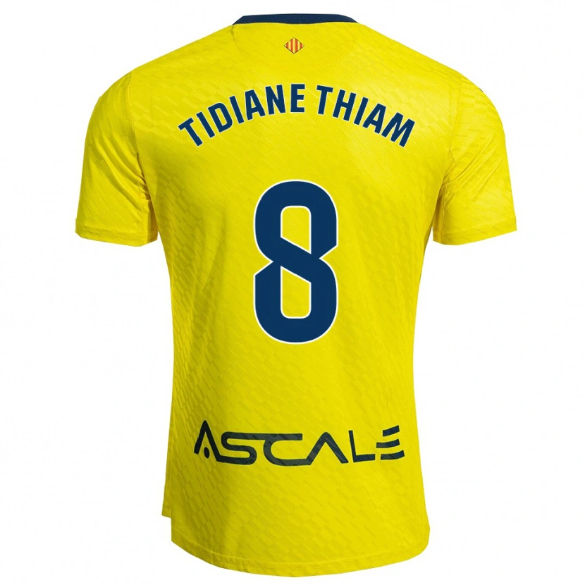 Danxen Børn Cheikh Tidiane Thiam #8 Gul Navy Hjemmebane Spillertrøjer 2025/26 Trøje T-Shirt