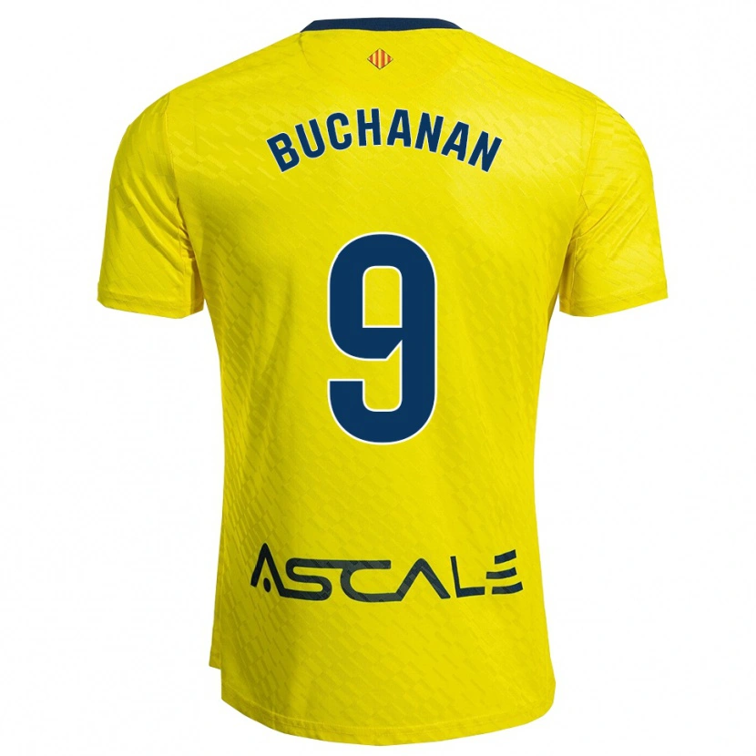 Danxen Børn Tajon Buchanan #9 Gul Navy Hjemmebane Spillertrøjer 2025/26 Trøje T-Shirt
