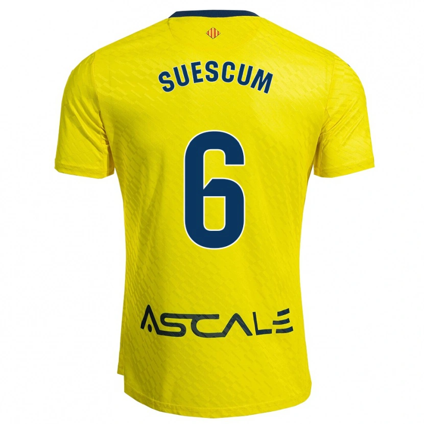 Danxen Børn Hugo Suescum #6 Gul Navy Hjemmebane Spillertrøjer 2025/26 Trøje T-Shirt