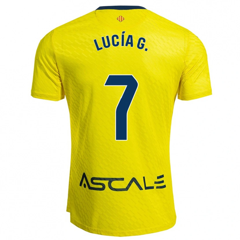 Danxen Børn Lucía Gómez García #7 Gul Navy Hjemmebane Spillertrøjer 2025/26 Trøje T-Shirt