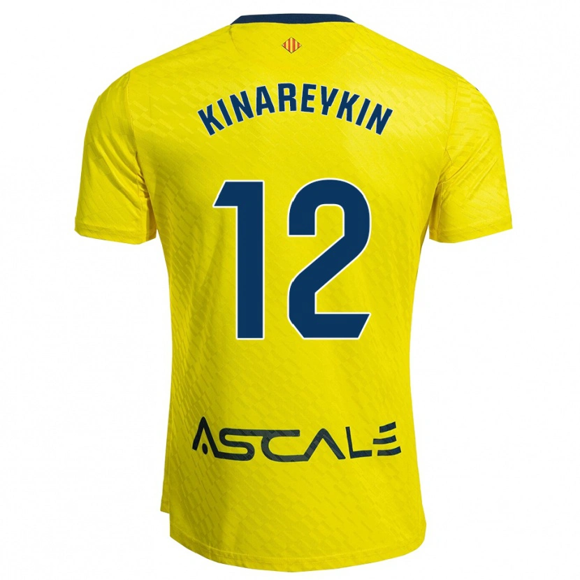 Danxen Børn Yakiv Kinareykin #12 Gul Navy Hjemmebane Spillertrøjer 2025/26 Trøje T-Shirt