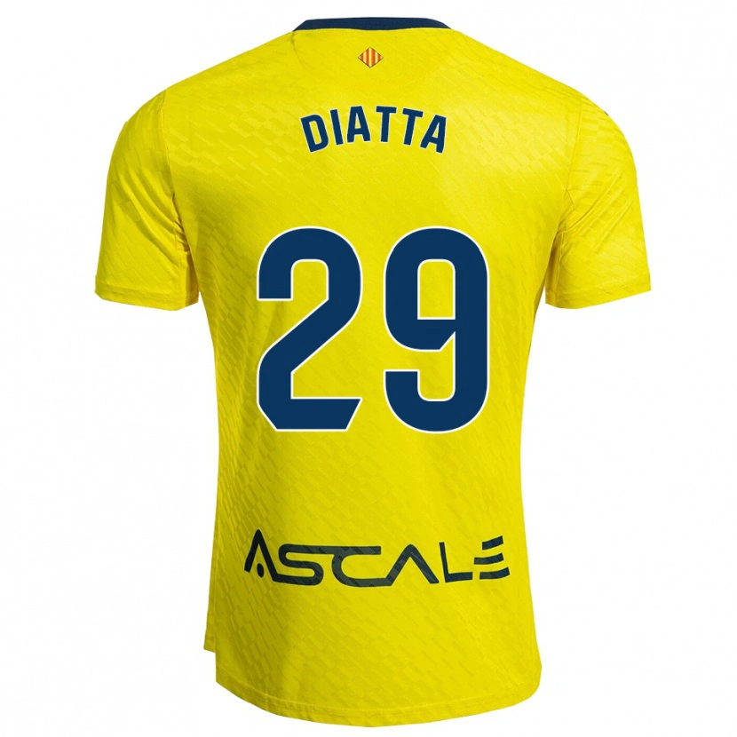 Danxen Børn Alassane Diatta #29 Gul Navy Hjemmebane Spillertrøjer 2025/26 Trøje T-Shirt