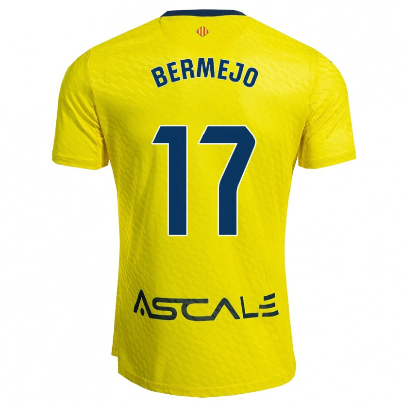Danxen Børn Celso Bermejo #17 Gul Navy Hjemmebane Spillertrøjer 2025/26 Trøje T-Shirt